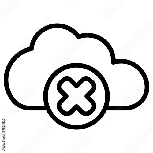 delete cloud computing icon