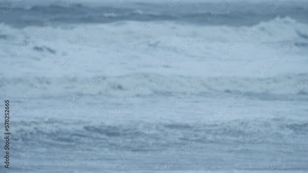 Focus pull view of Hurricane Nicole storm surge Focus pull view of Hurricane Nicole storm surge