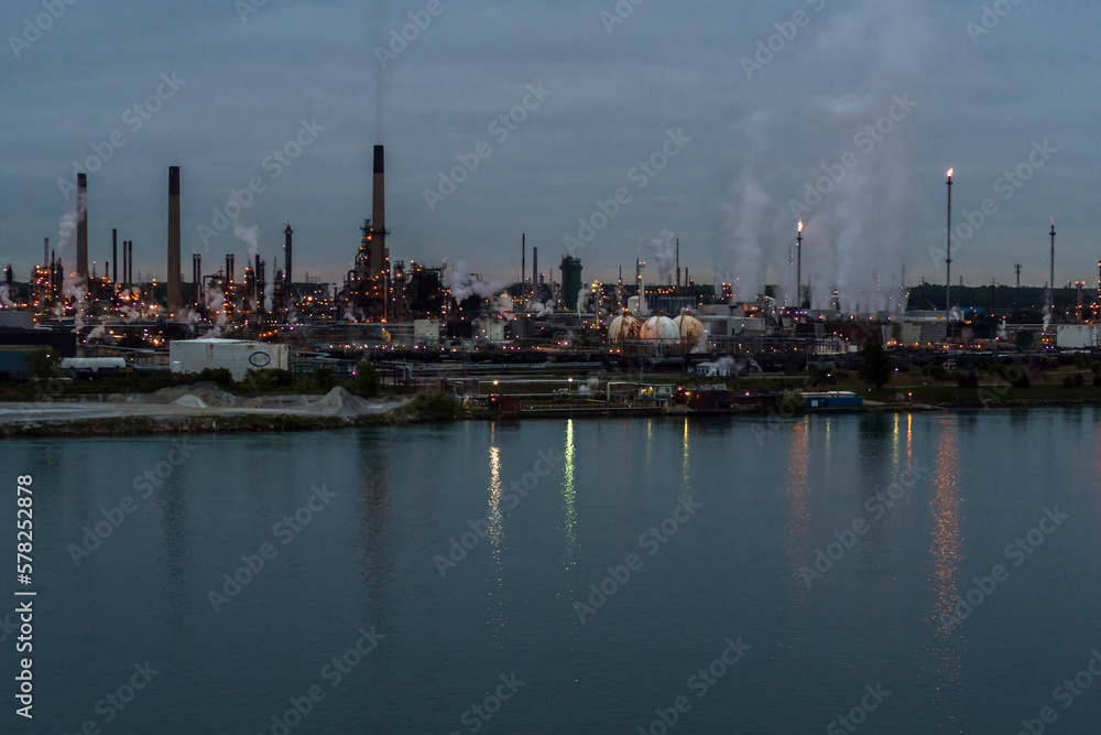 Oil Refinery, St. Clair River, Sarnia, Ontario, Canada Oil Refinery, St. Clair River, Sarnia, Ontario, Canada