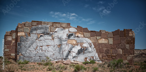 Puebloan ruins with representational artwork displayed, Navajo Nation photo