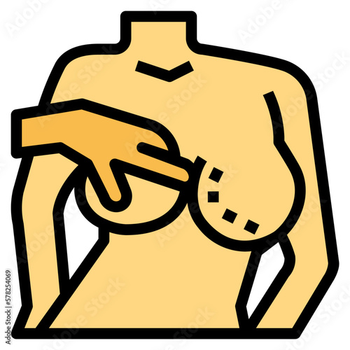 breast augmentation filled outline icon style