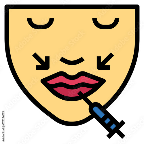 lip augmentation filled outline icon style