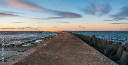 Breakwaters in Swinoujscie, Poland-the largest hydrotechnical structure in Europe photo