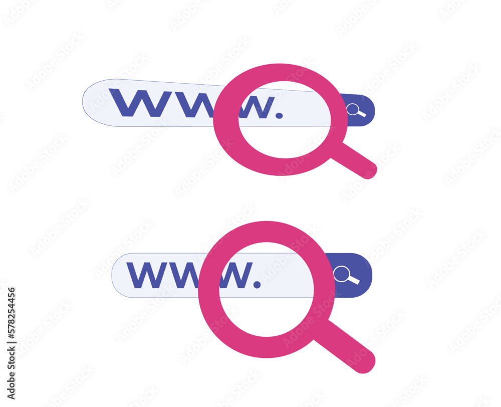 search icon on a internet. search icon on a web page. search on web page with magnifying glass icon and search engine on internet search icon on a internet. search icon on a web page. search on web page with magnifying glass icon and search engine on internet