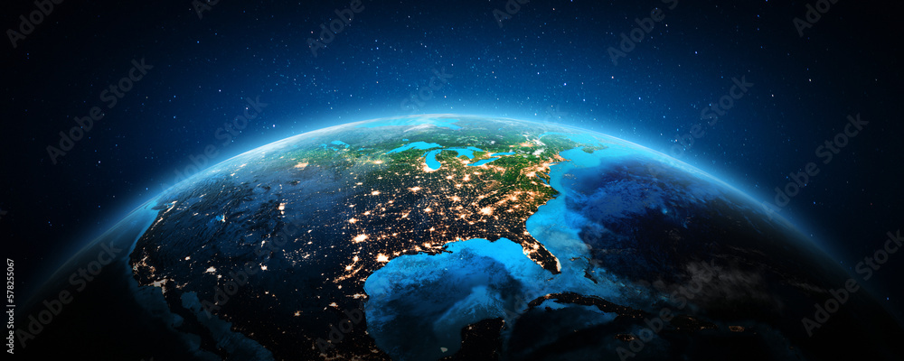 Obraz premium United States at night