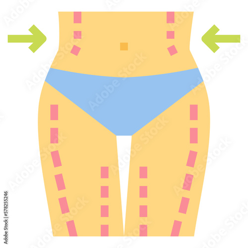 body reduction flat icon style