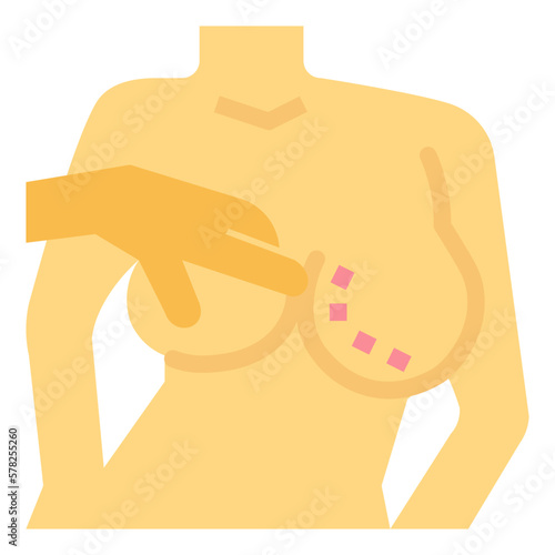 breast augmentation flat icon style