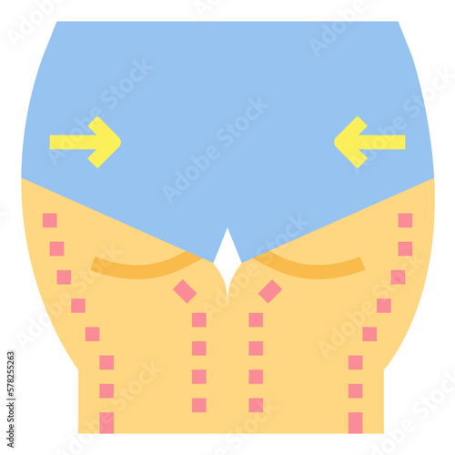 buttocks reduction flat icon style