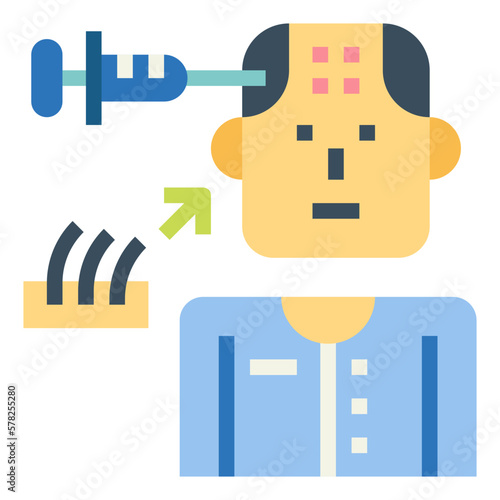 hair transplant flat icon style
