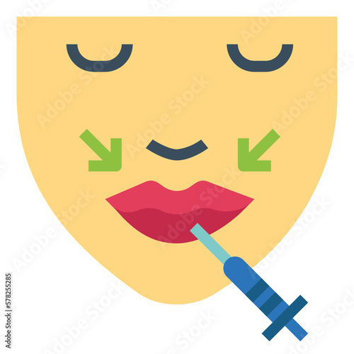 lip augmentation flat icon style