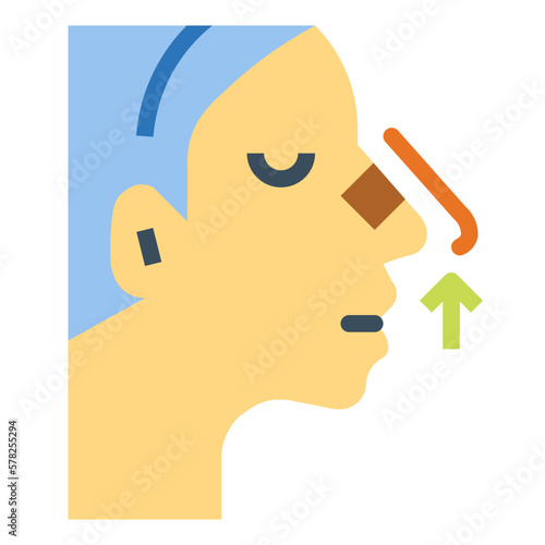 rhinoplasty flat icon style