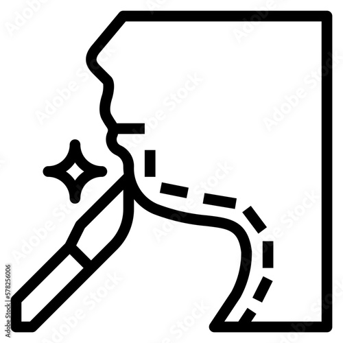 neck lift line icon style