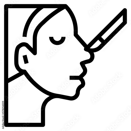 rhinoplasty line icon style