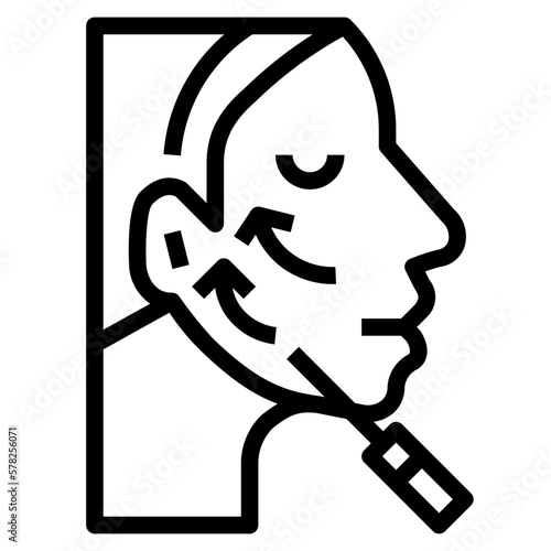 thread lifting line icon style