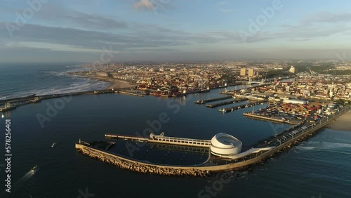 City Harbour of Matosinhos Portugal Aerial View photo