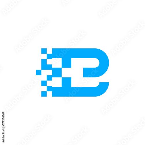 B S Letter with Pixels Logo Design Vector