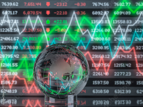 Reflection of data and graph on globe