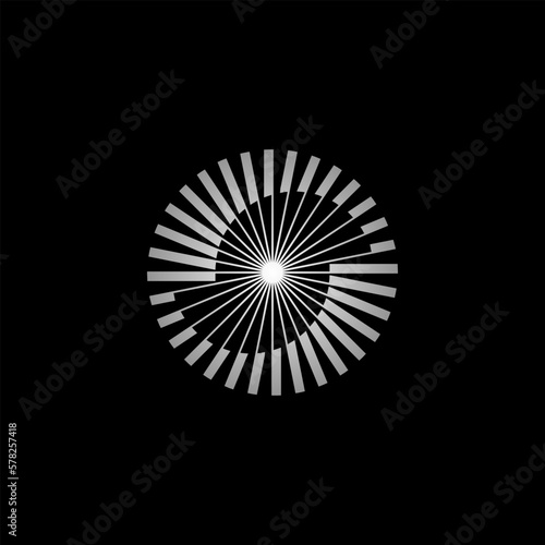 S Letter in Sun Rays Light Logo Design Vector
