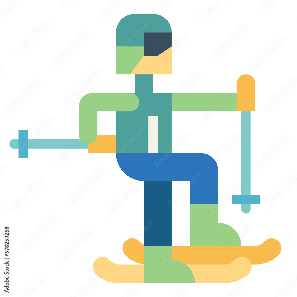 skiing flat icon style skiing flat icon style