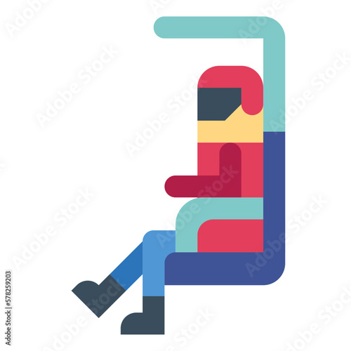 chair lift flat icon style