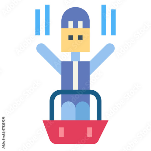 sledging flat icon style