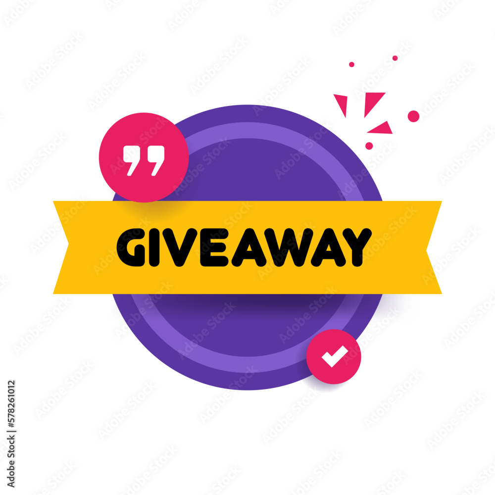 Giveaway. Banner template for your advertising, holiday poster ...