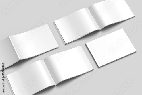 A4 landscape magazine blank mockup