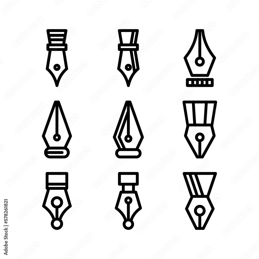 fountain pen icon or logo isolated sign symbol vector illustration - high quality black style vector icons

