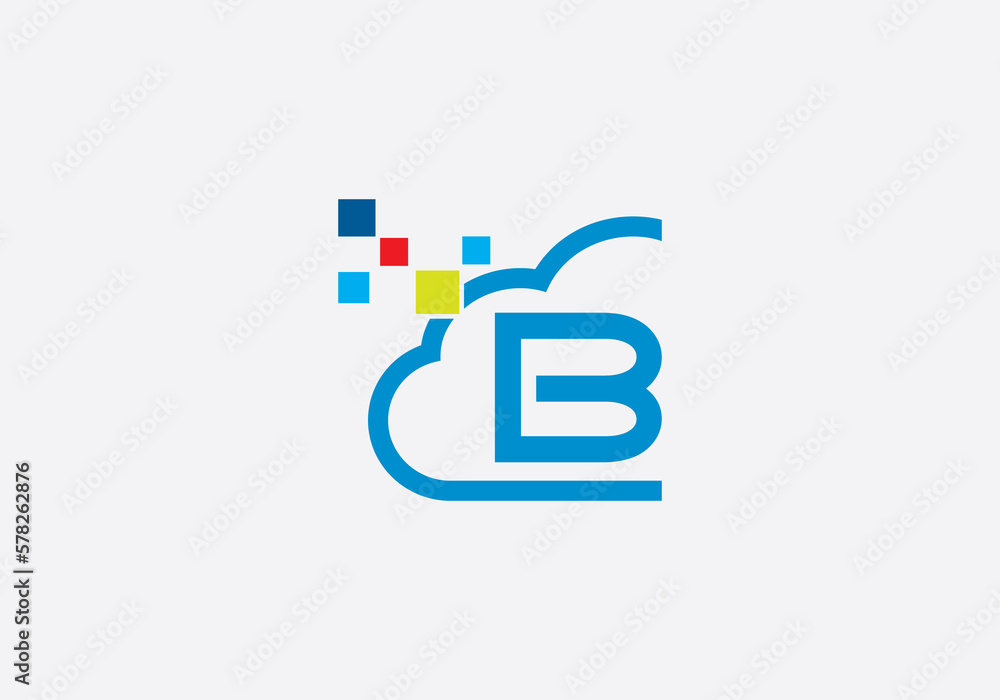 Fototapeta premium Cloud technology logo and Cloud Tech monogram Template and science and technology logo with letters