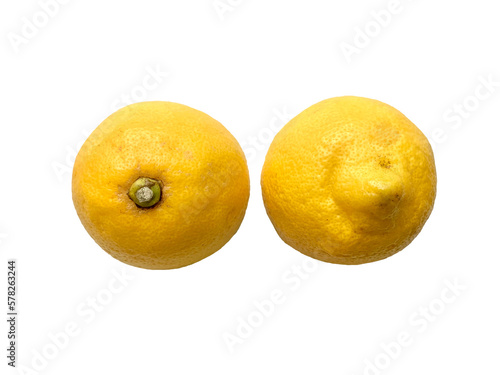 Lemon cut in half, shell side