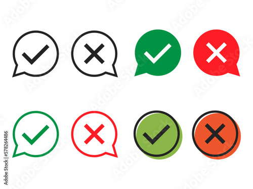 Set of check do dos mark, correct wrong sign, vector illustration choice icon