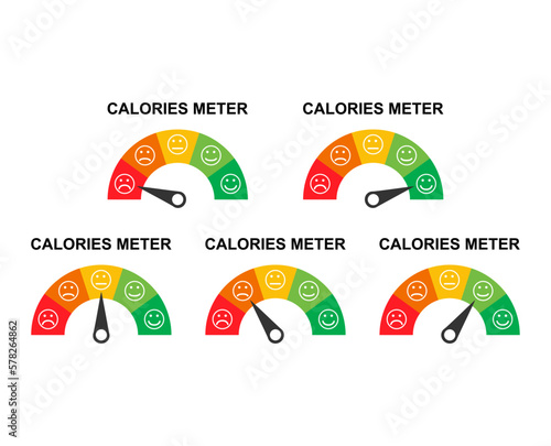 Set of Calories healthy diet icon, nutrition food low sign, kcal zero web vector illustration