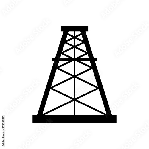 Oil rig flat graphic icon, fuel platform industry tower gas sign, vector illustration