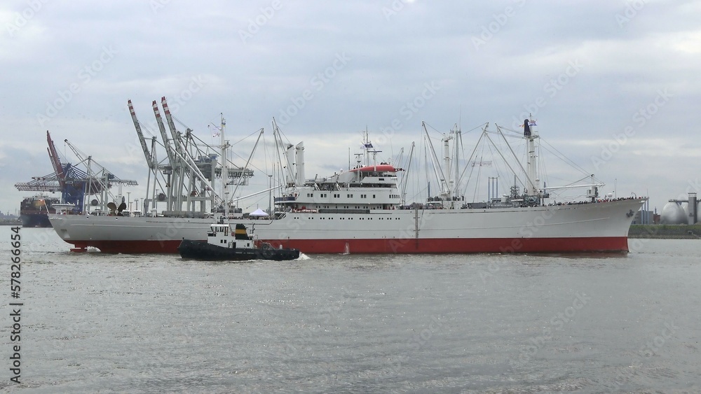 Cargo Ship in Port of Hamburg