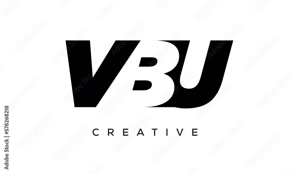 VBU letters negative space logo design. creative typography monogram vector VBU letters negative space logo design. creative typography monogram vector