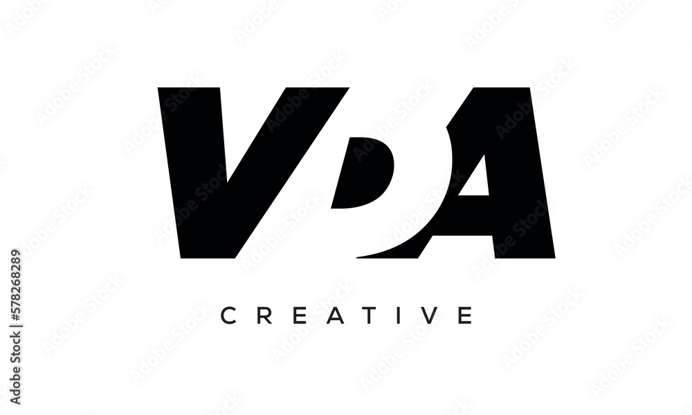 VDA letters negative space logo design. creative typography monogram vector VDA letters negative space logo design. creative typography monogram vector