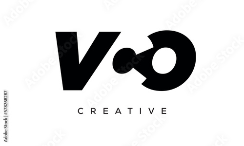 VCO letters negative space logo design. creative typography monogram vector