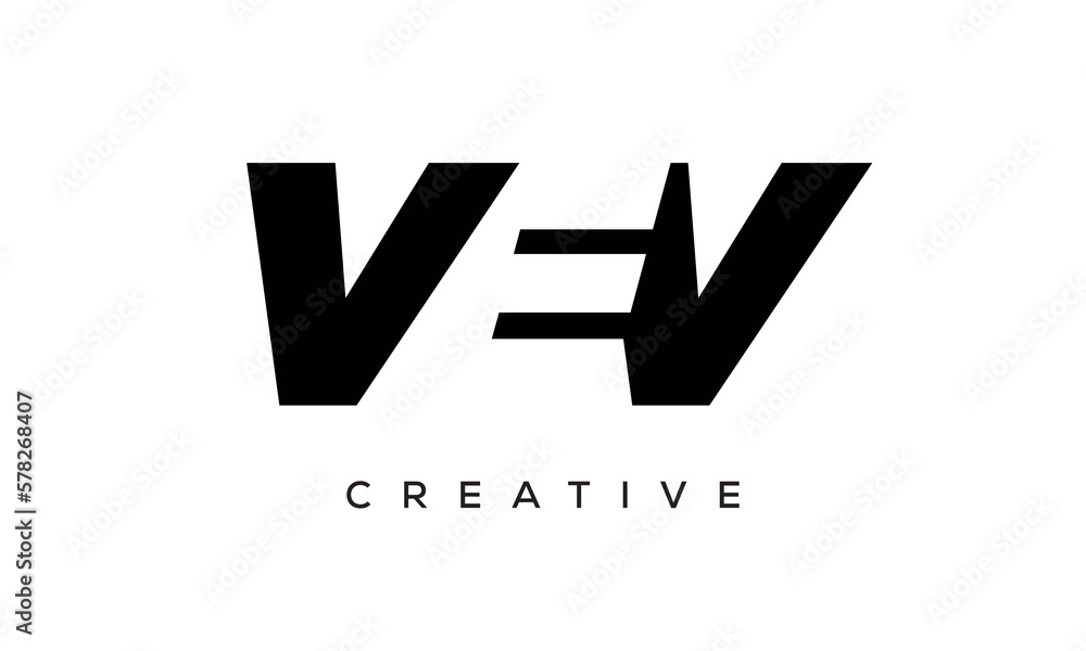 VEV letters negative space logo design. creative typography monogram vector VEV letters negative space logo design. creative typography monogram vector