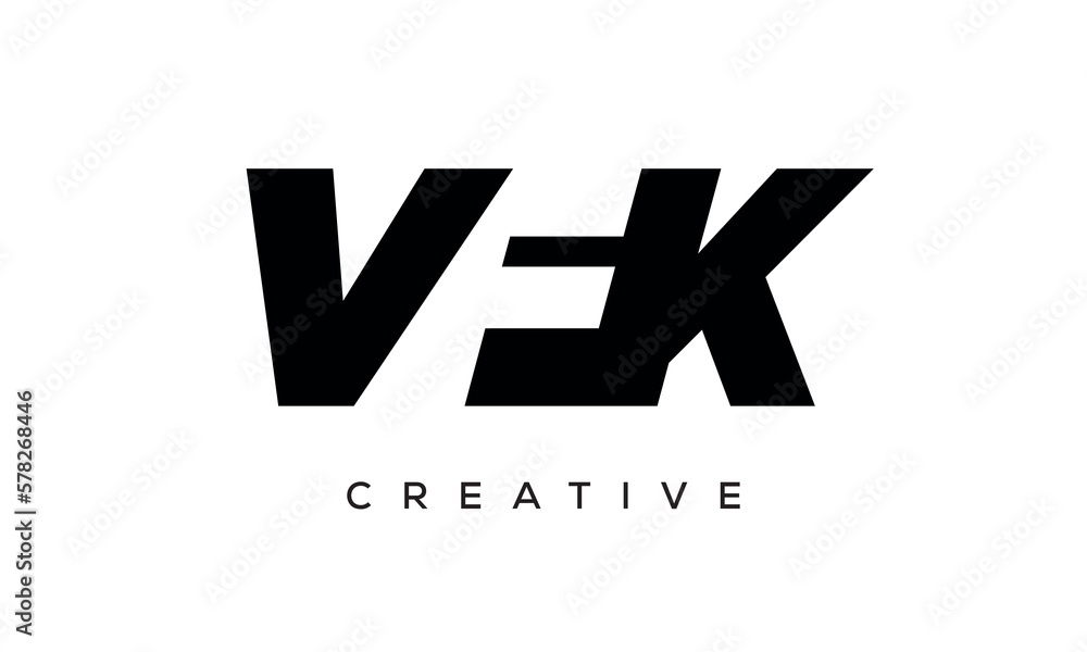 VFK letters negative space logo design. creative typography monogram vector VFK letters negative space logo design. creative typography monogram vector