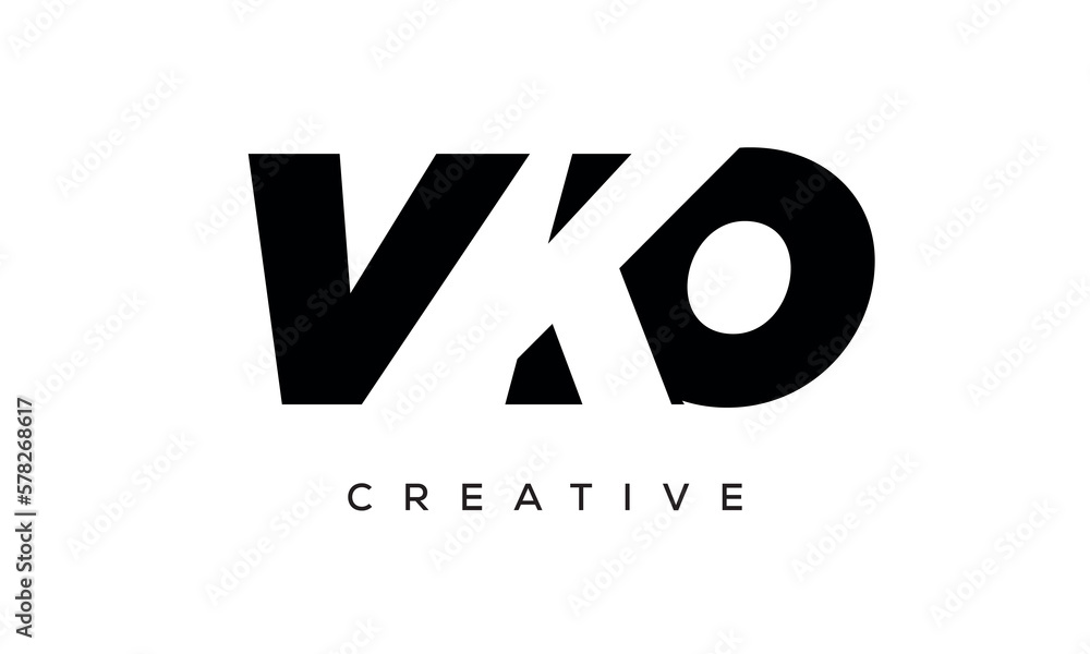 VKO letters negative space logo design. creative typography monogram vector VKO letters negative space logo design. creative typography monogram vector