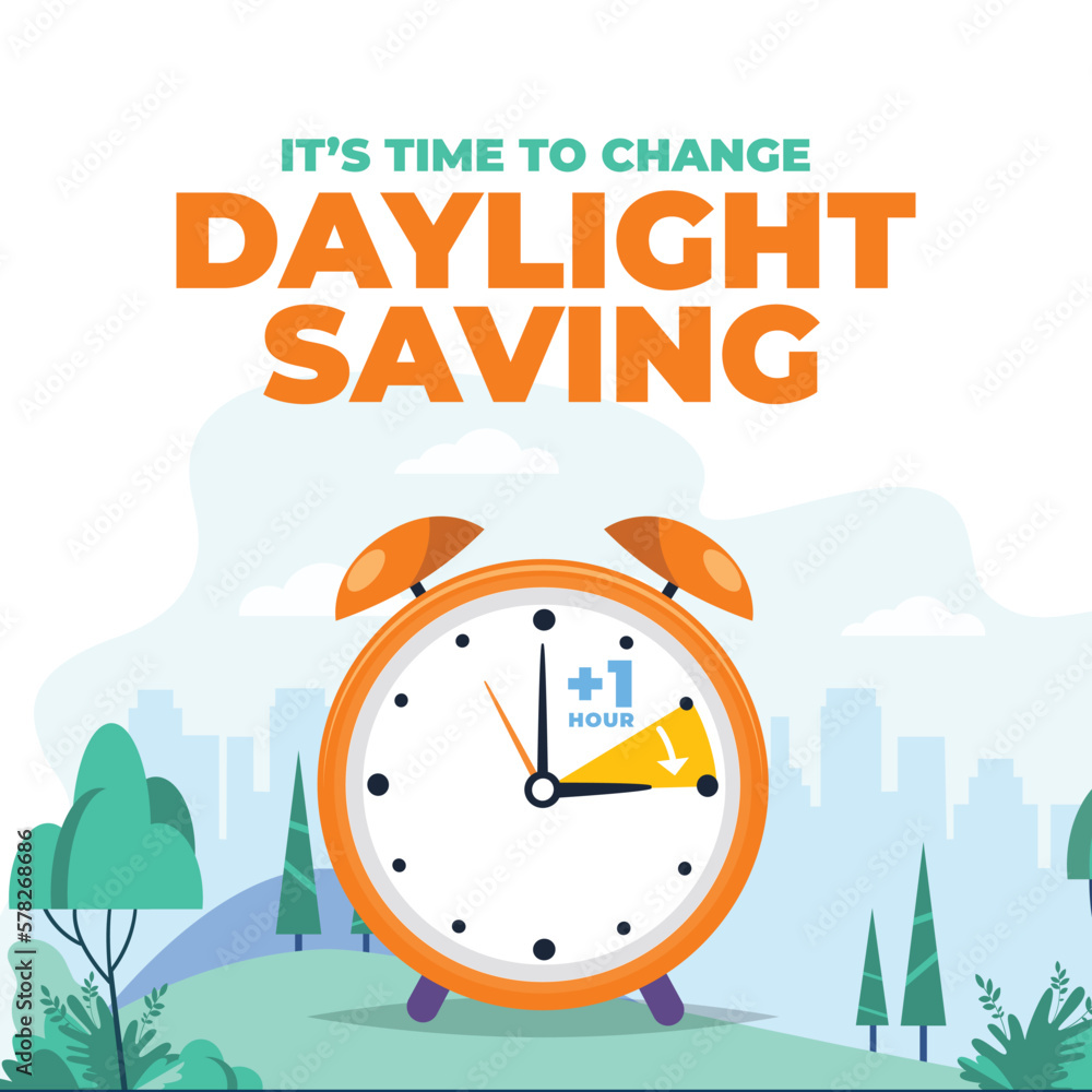 time to change daylight saving Stock Vector Adobe Stock