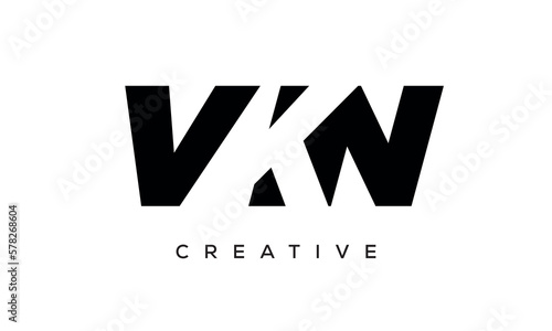 VKN letters negative space logo design. creative typography monogram vector