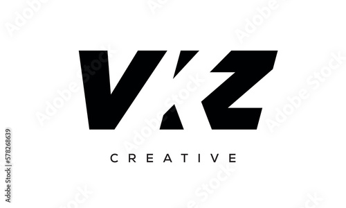 VKZ letters negative space logo design. creative typography monogram vector