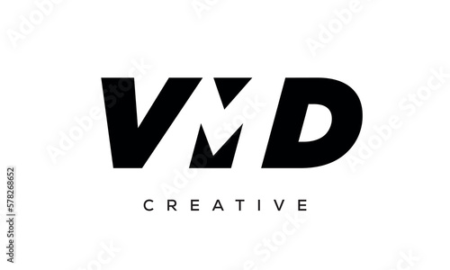 VMD letters negative space logo design. creative typography monogram vector