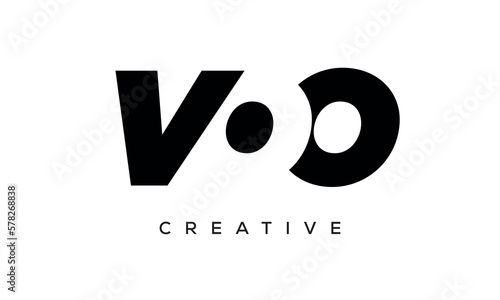 VOO letters negative space logo design. creative typography monogram vector