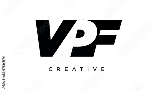VPF letters negative space logo design. creative typography monogram vector photo