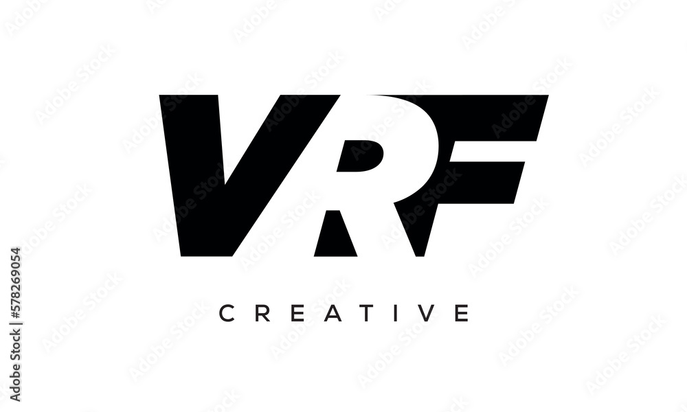 VRF letters negative space logo design. creative typography monogram vector
