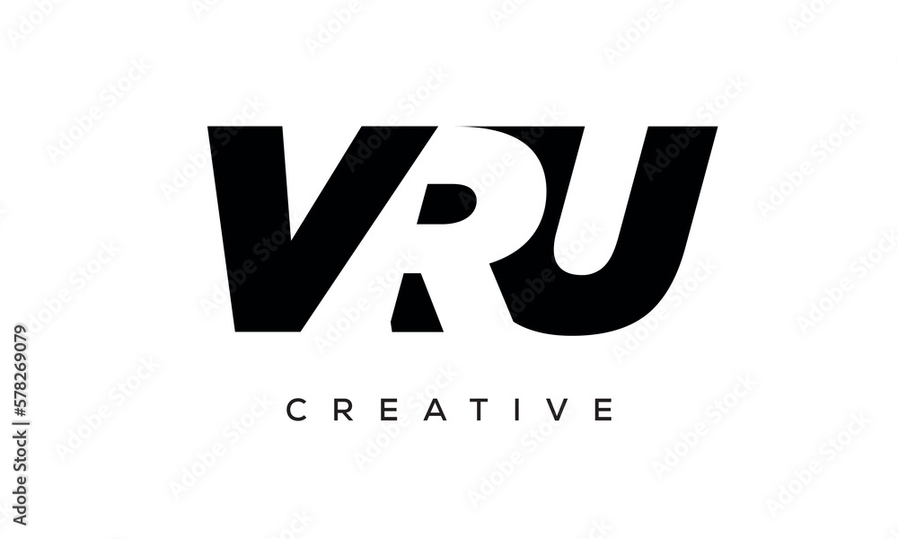 VRU letters negative space logo design. creative typography monogram vector VRU letters negative space logo design. creative typography monogram vector