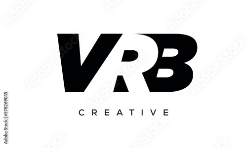 VRB letters negative space logo design. creative typography monogram vector photo