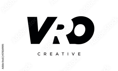 VRO letters negative space logo design. creative typography monogram vector photo